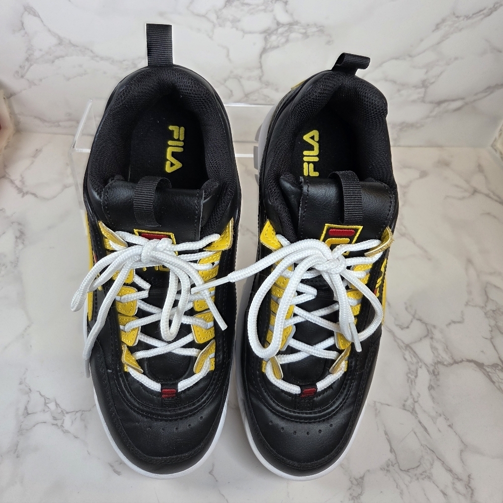 Fila Kids Black and Yellow Athletic Sneakers - Picture 2 of 8